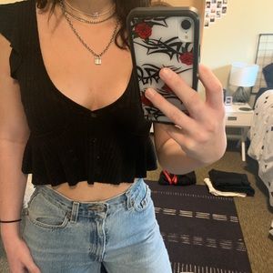 really cute black crop top
